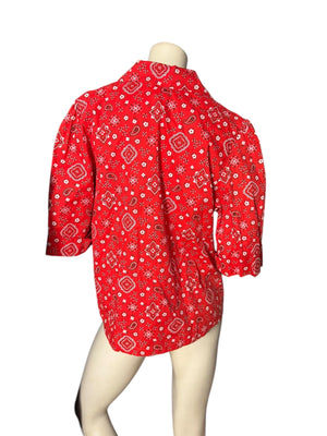 Vintage 1970’s red bandana top shirt L