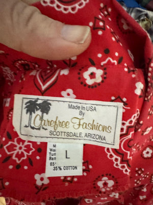 Vintage 1970’s red bandana top shirt L