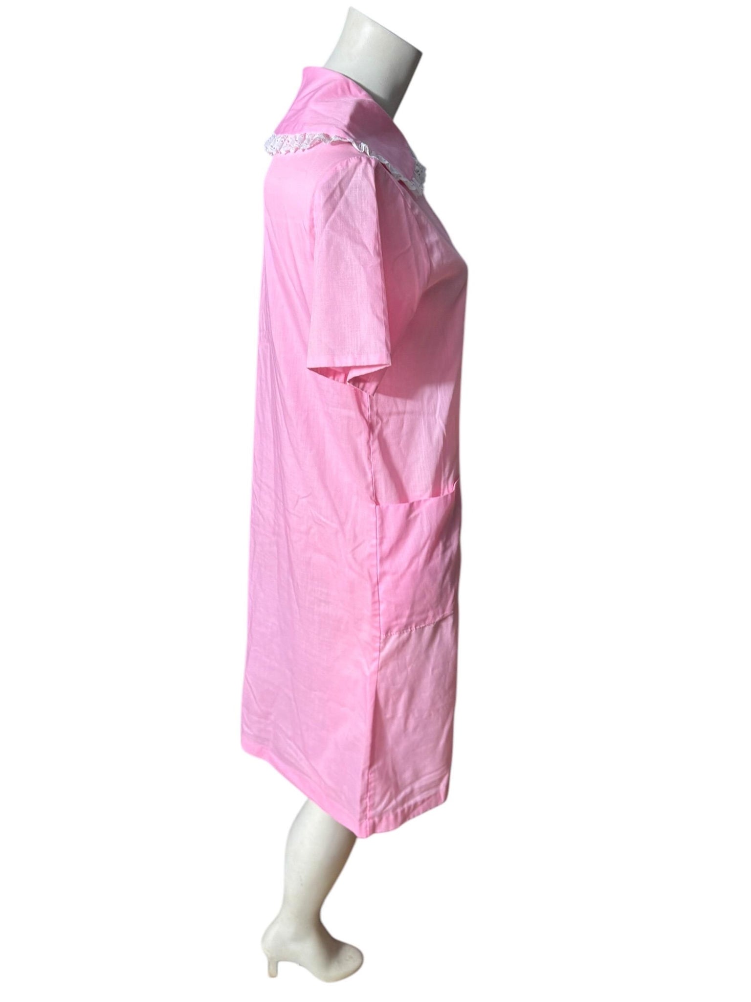 Vintage 60's cotton pink robe house dress L