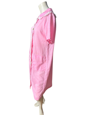 Vintage 60's cotton pink robe house dress L