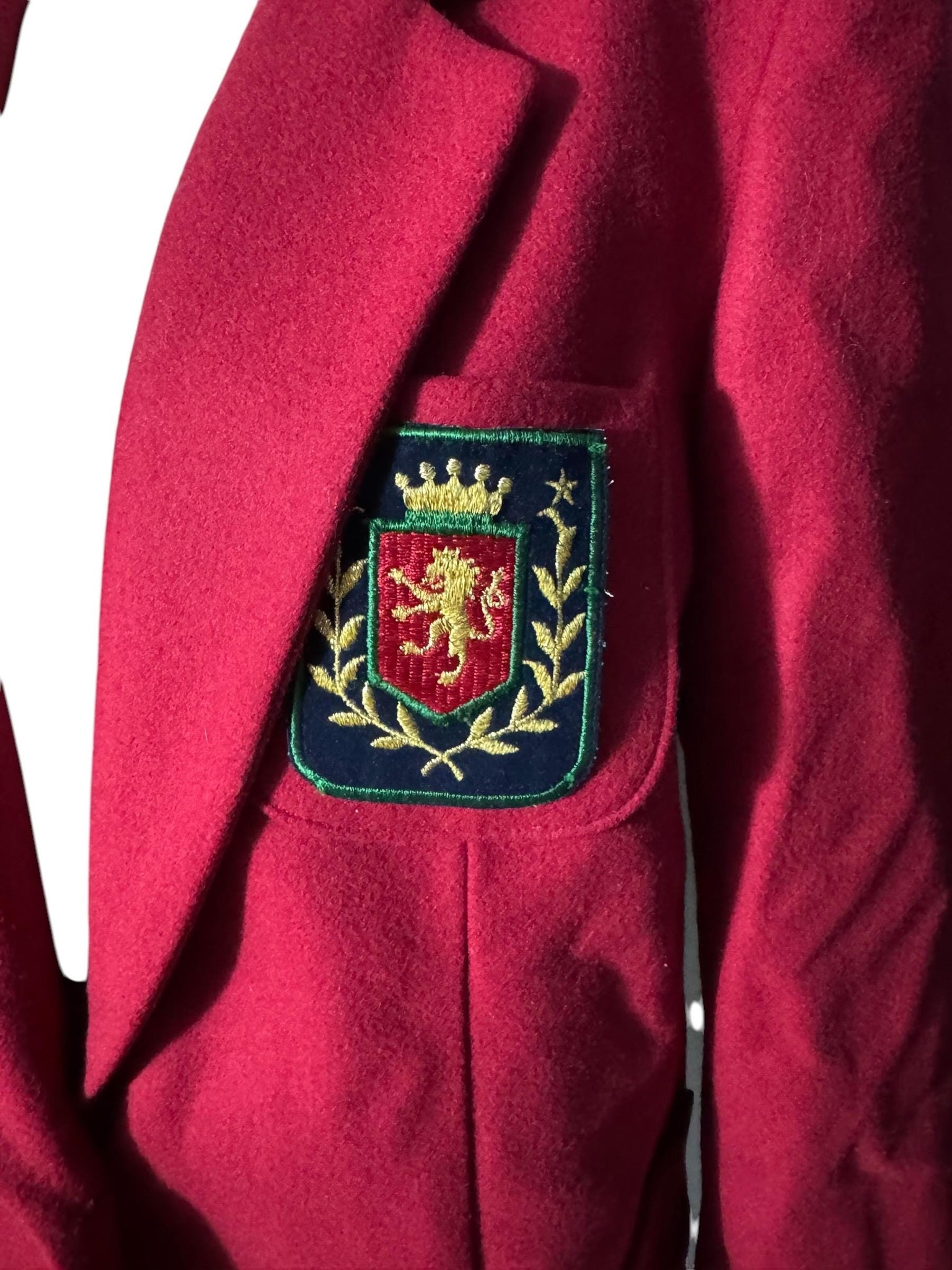 Vintage 80's red wool blazer jacket Russ M L