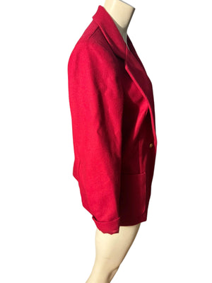 Vintage 80's red wool blazer jacket Russ M L