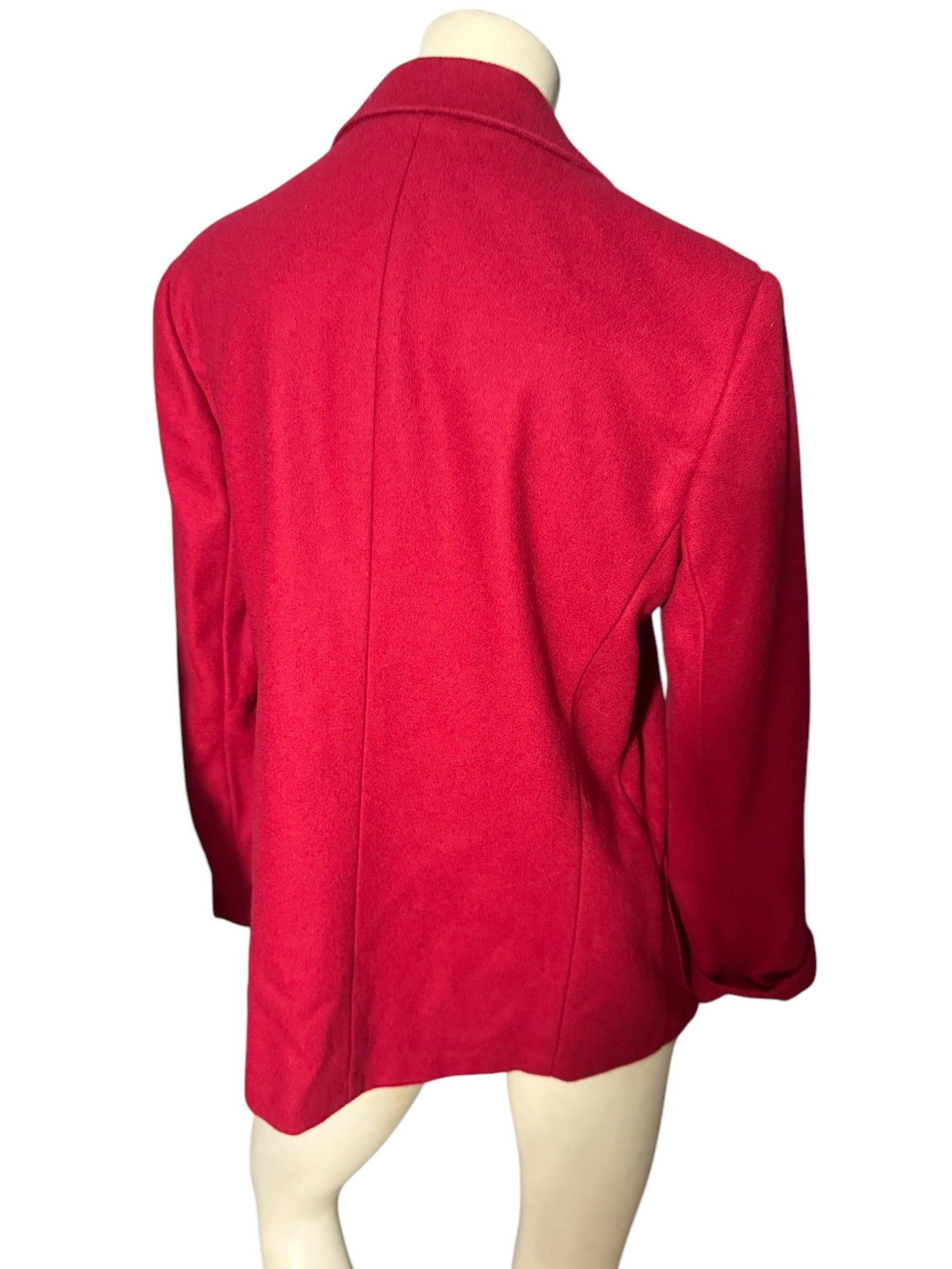 Vintage 80's red wool blazer jacket Russ M L