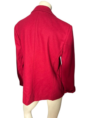 Vintage 80's red wool blazer jacket Russ M L