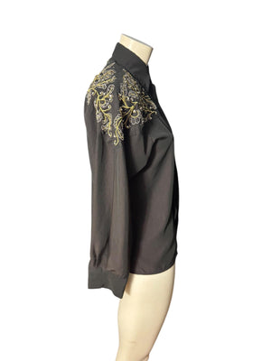 vintage 80's black bead blouse 6 Jarrod's