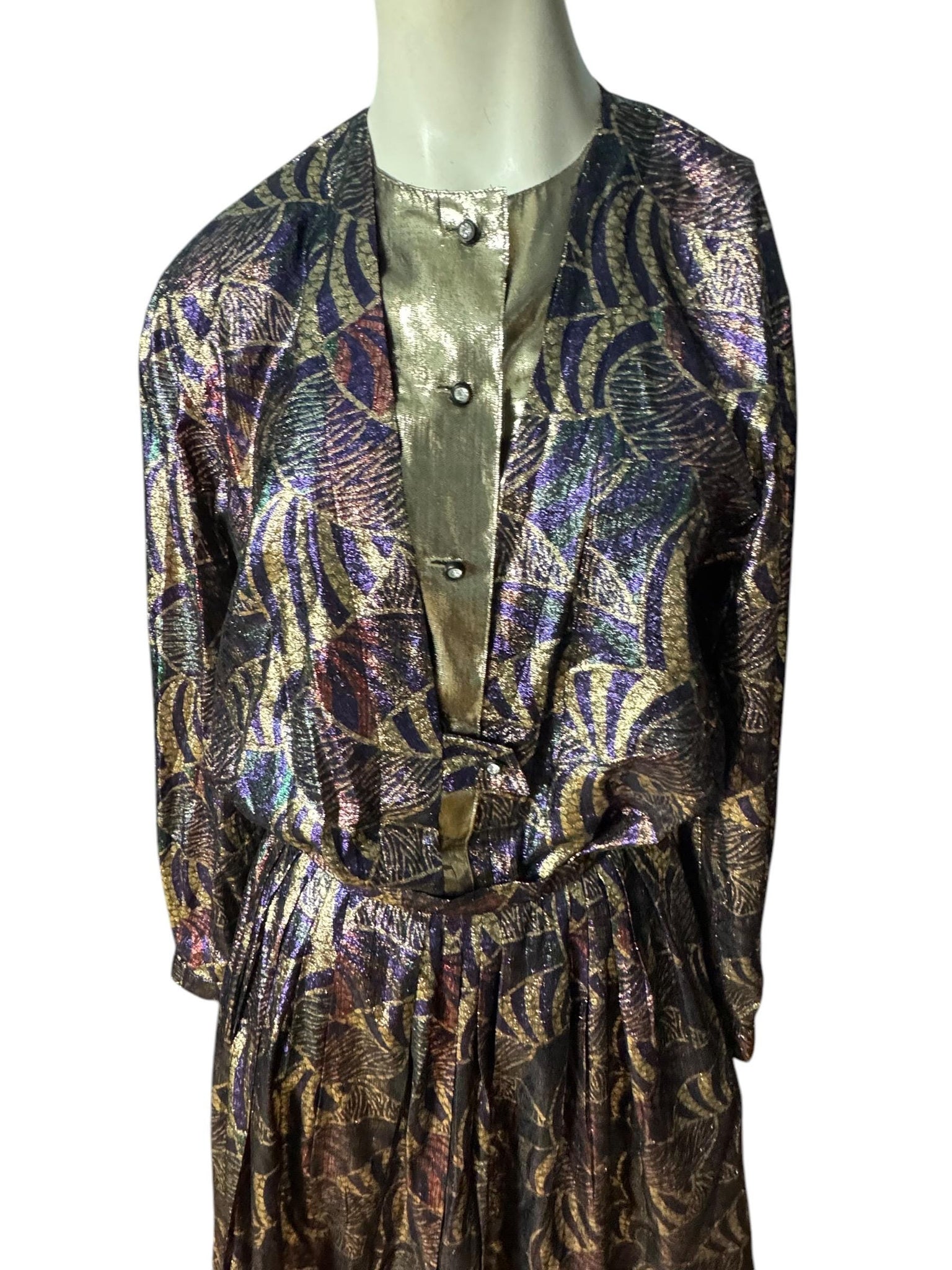Vintage 80's metallic skirt dress set 8 Tica