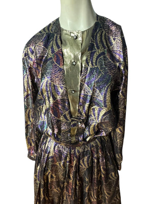 Vintage 80's metallic skirt dress set 8 Tica