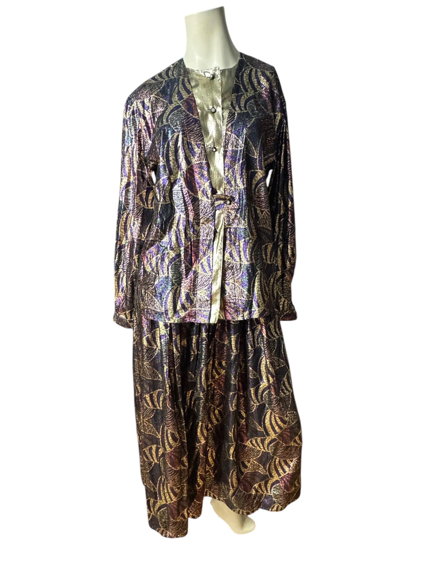 Vintage 80's metallic skirt dress set 8 Tica
