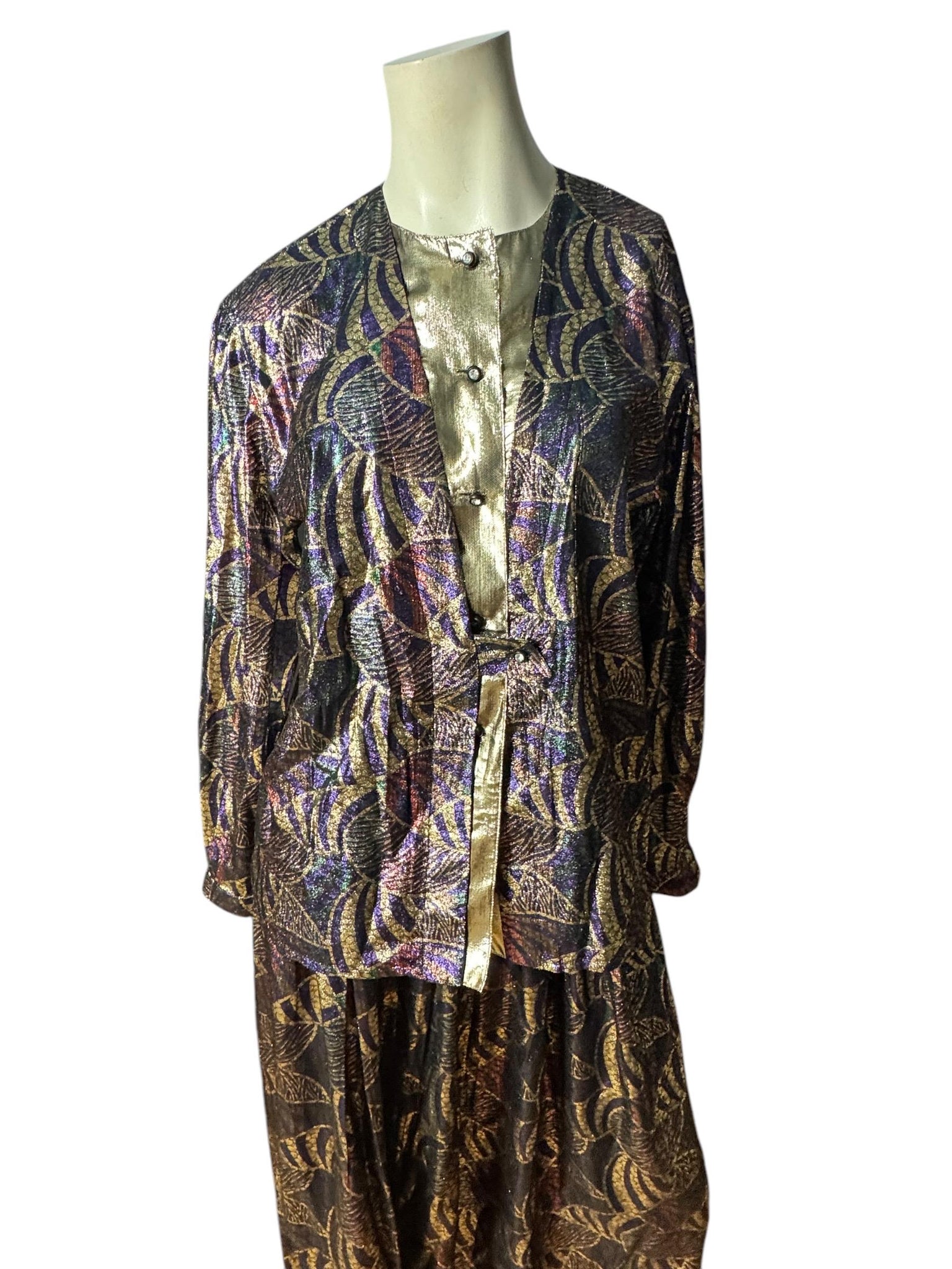 Vintage 80's metallic skirt dress set 8 Tica
