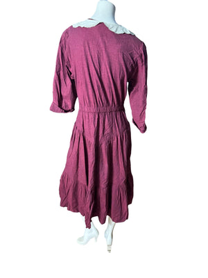 Vintage 80's maroon prairie western full circle 12 L