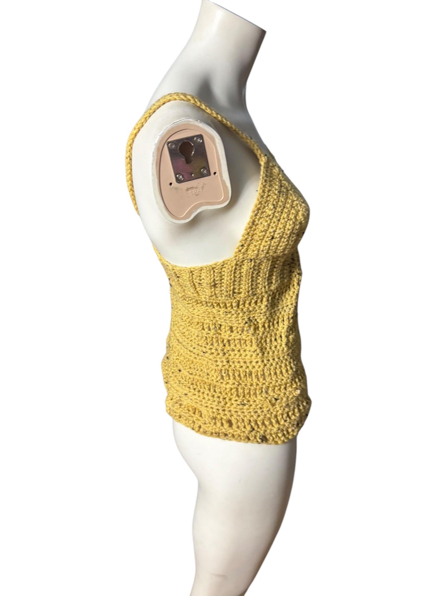 Handmade crochet bustier top yellow M L