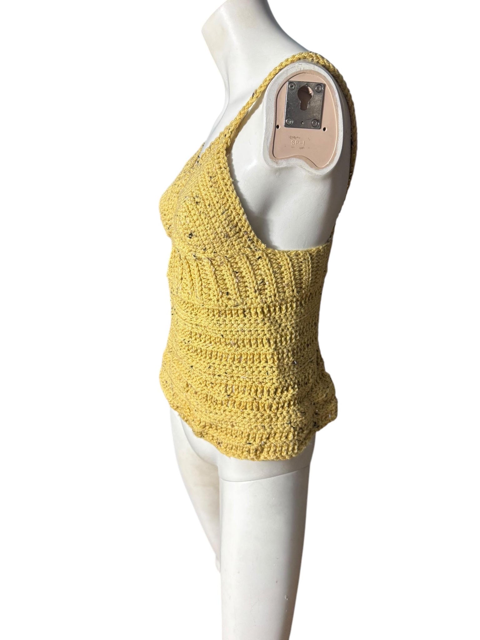 Handmade crochet bustier top yellow M L