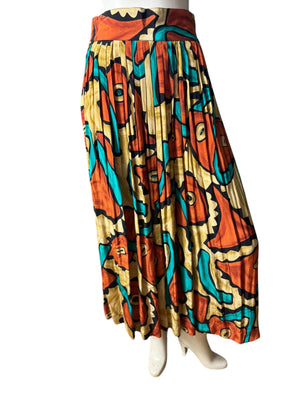 Vintage 80's abstact zip skirt rayon 4 Platinum