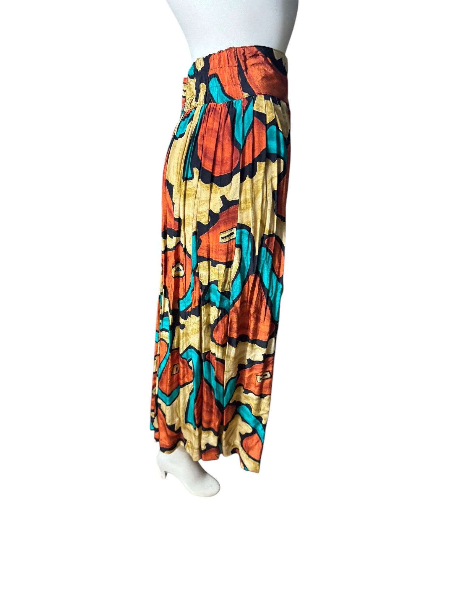 Vintage 80's abstact zip skirt rayon 4 Platinum