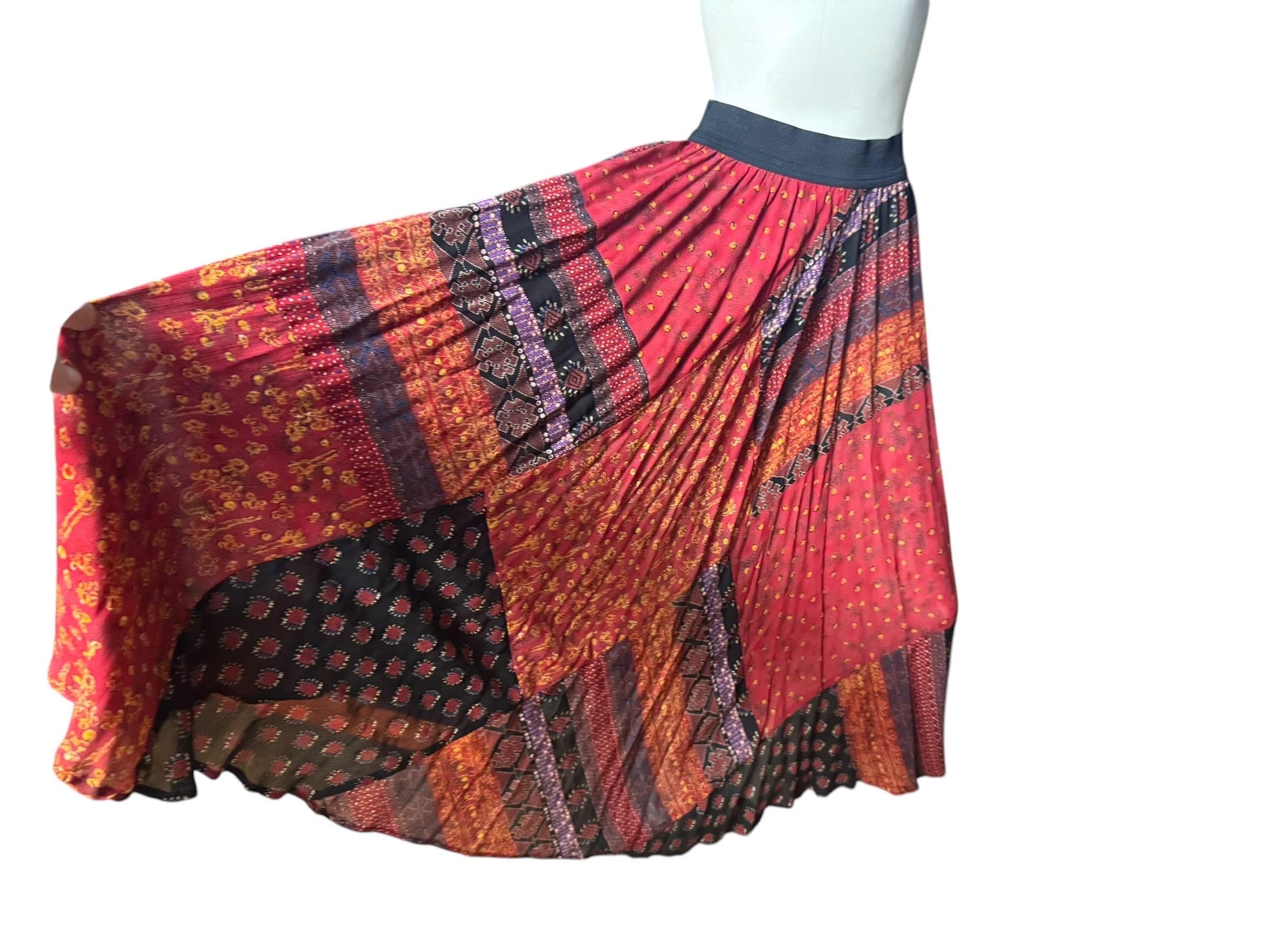 Vintage Carole Little long boho skirt rayon 4