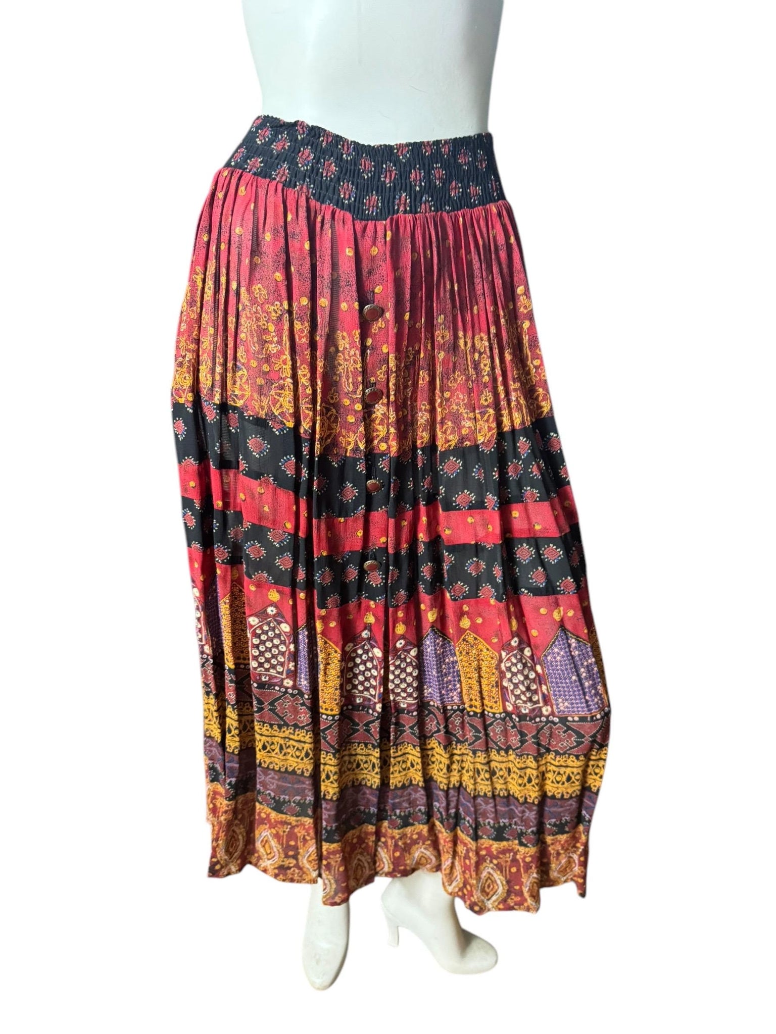Vintage Carole Little button up skirt rayon 4