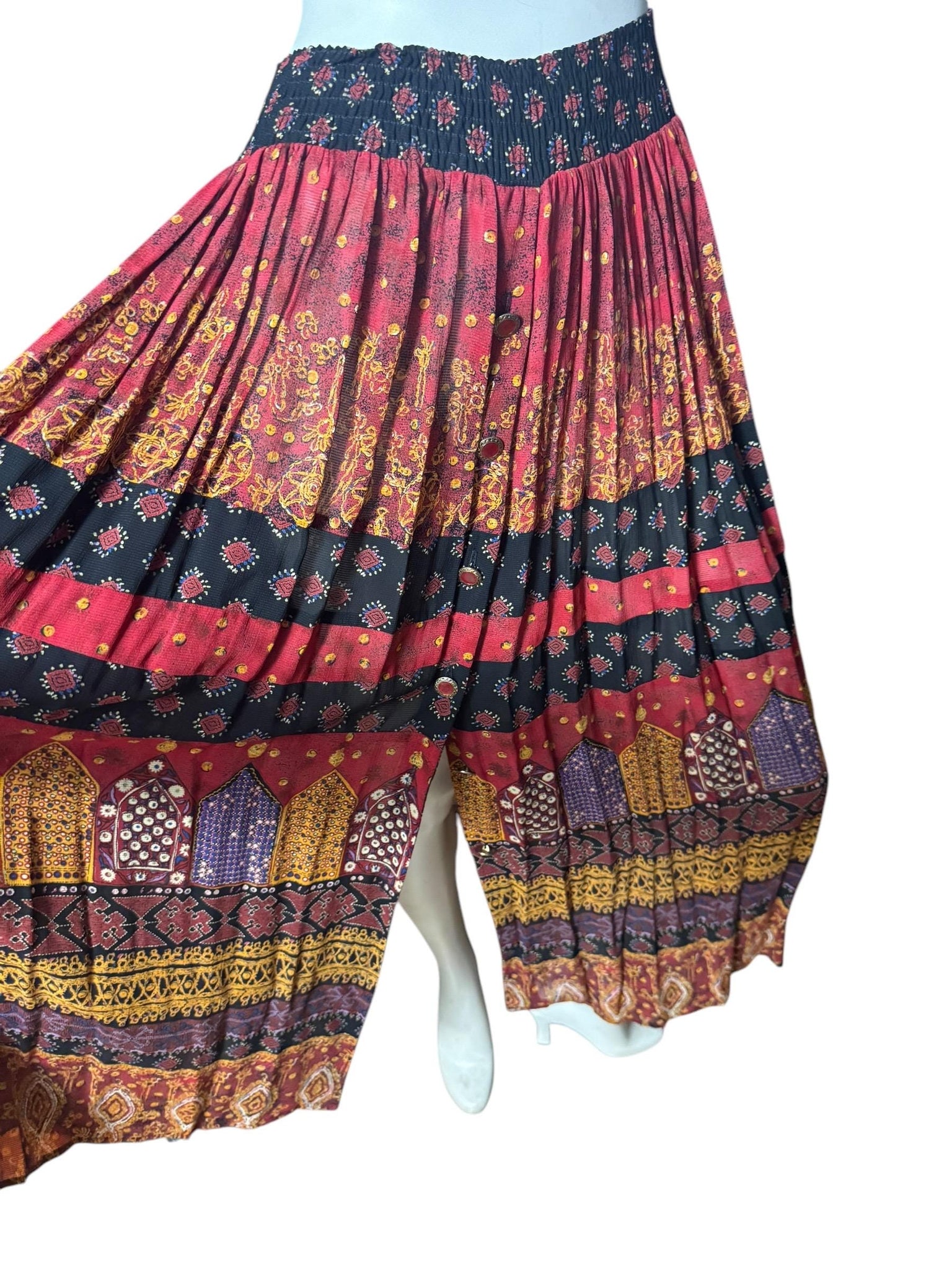 Vintage Carole Little button up skirt rayon 4