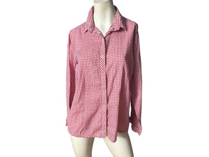 Vintage 70’s womens shirt red check XL Sears