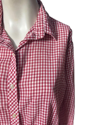 Vintage 70’s womens shirt red check XL Sears