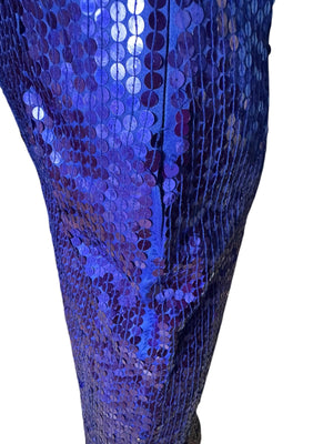 Vintage 80's purple sequin fitted dress S Kazar