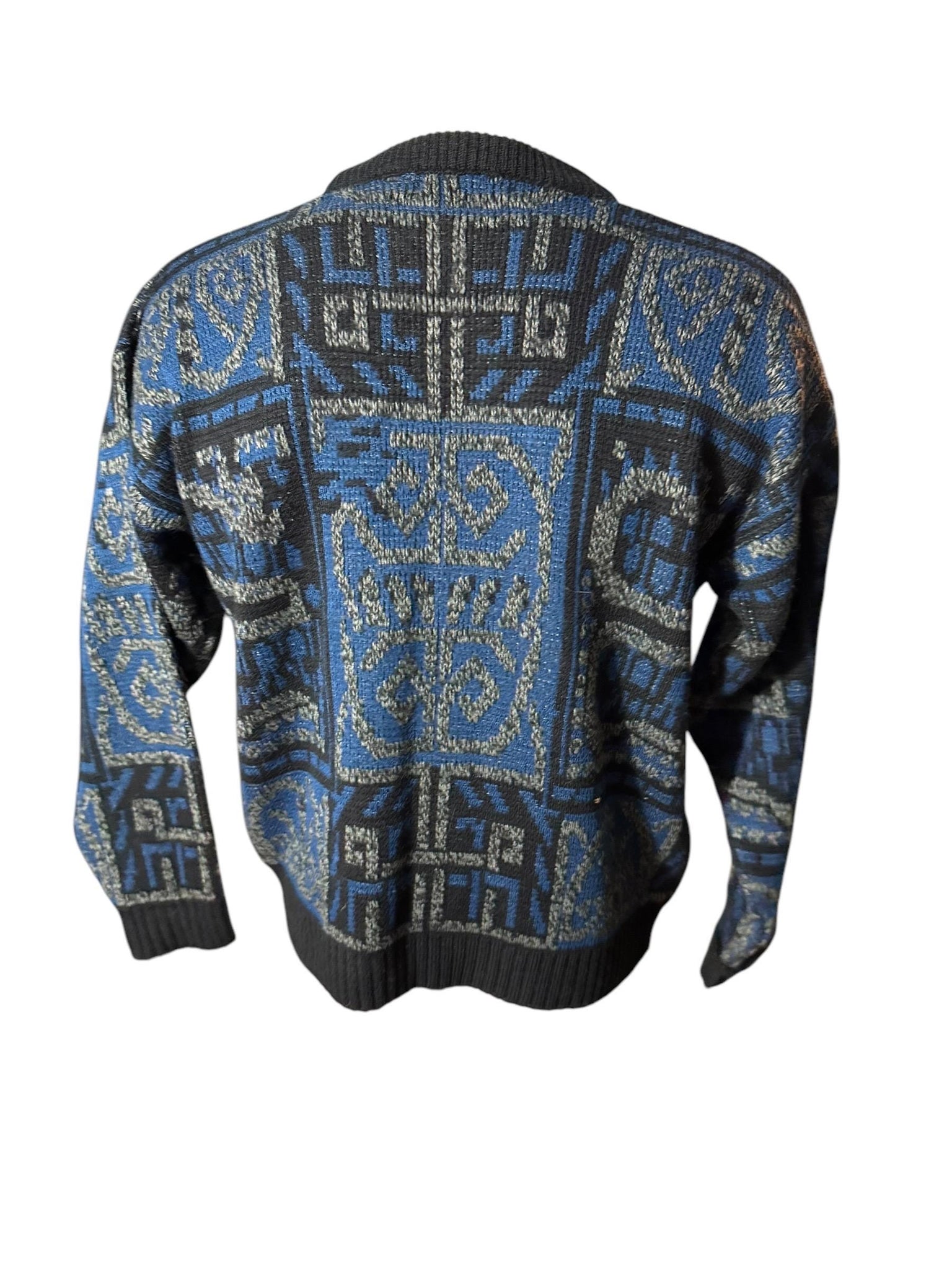 Vintage 80's men's pattern sweater M Adam Sloane