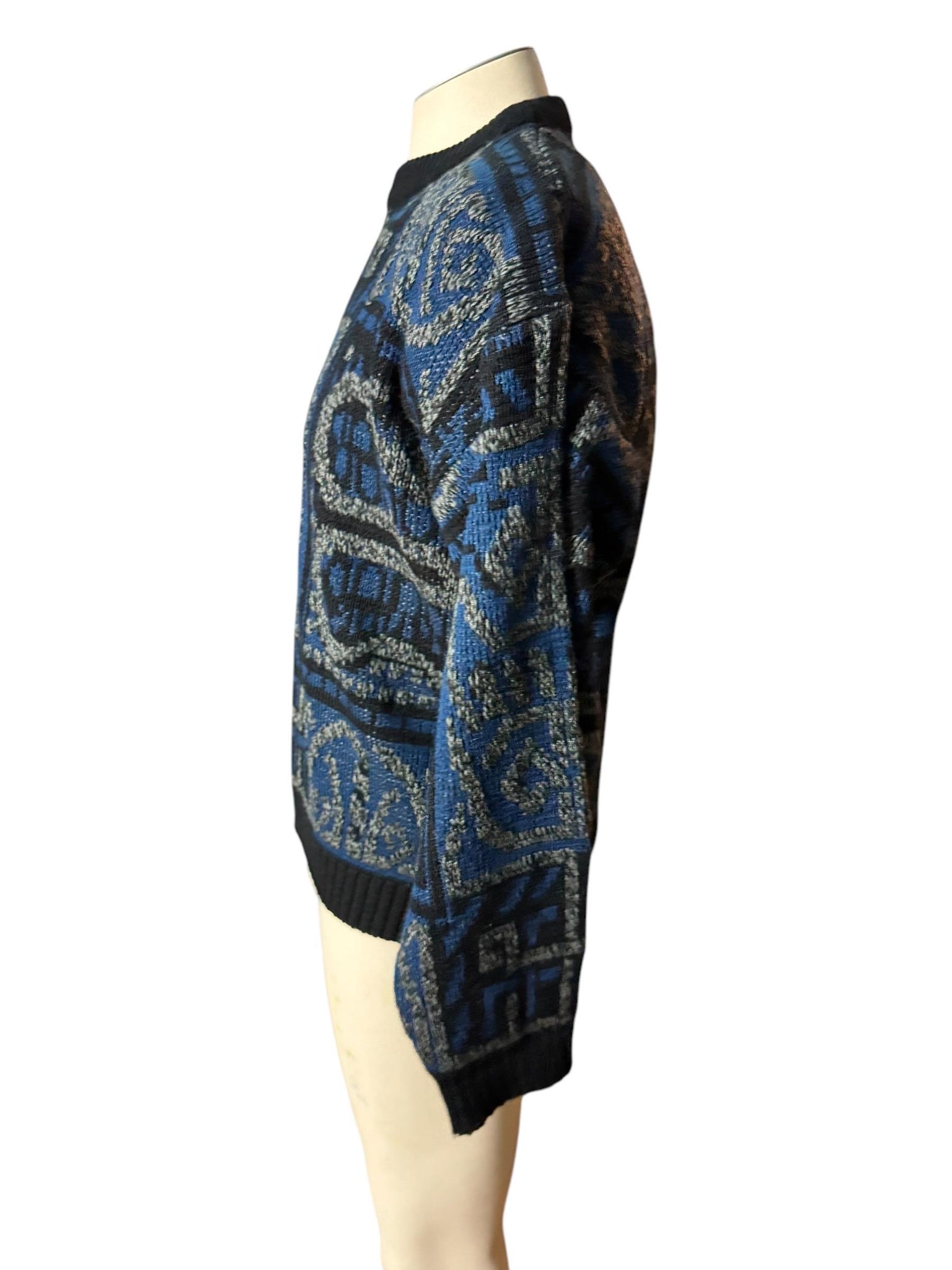 Vintage 80's men's pattern sweater M Adam Sloane