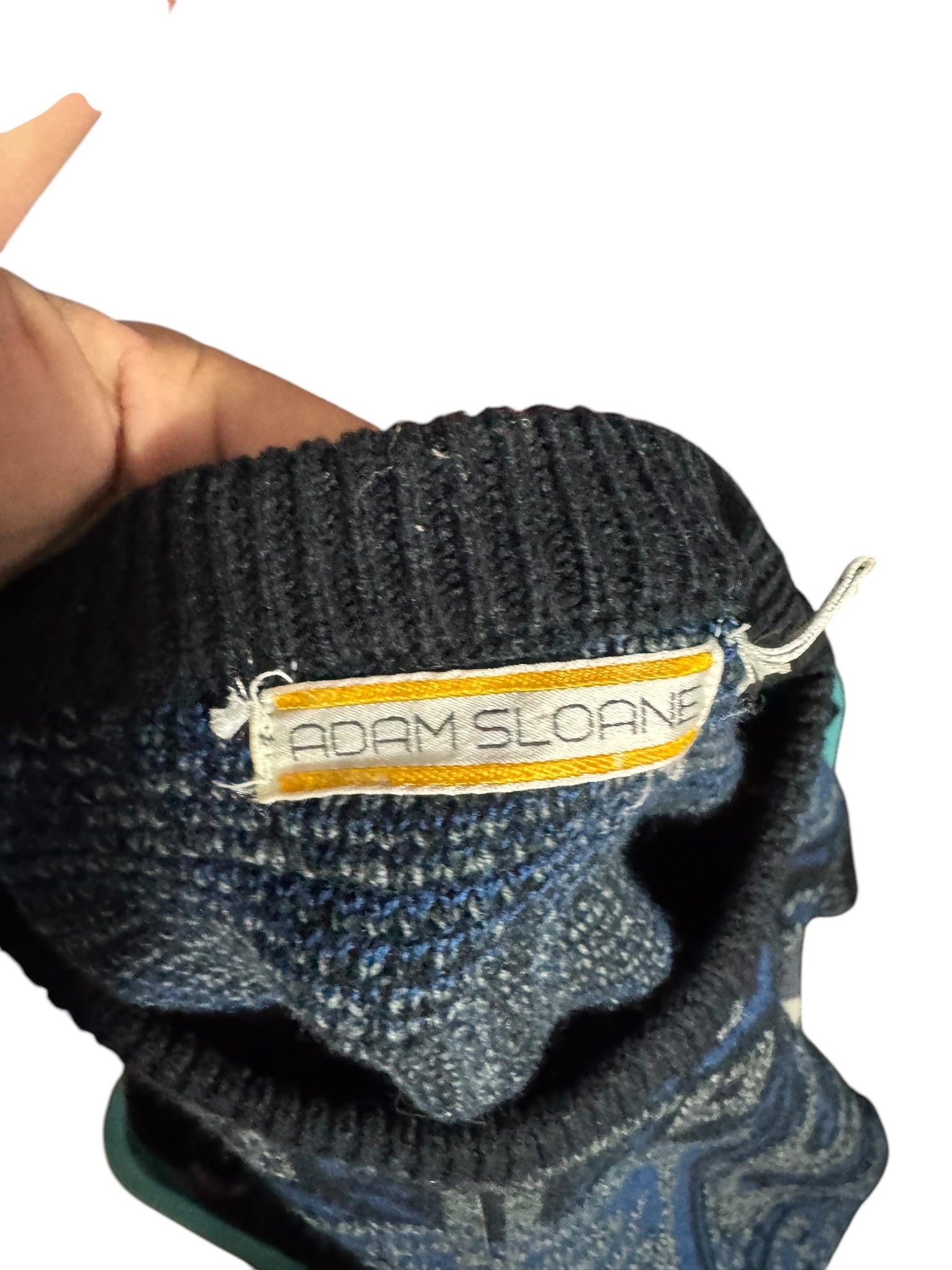 Vintage 80's men's pattern sweater M Adam Sloane