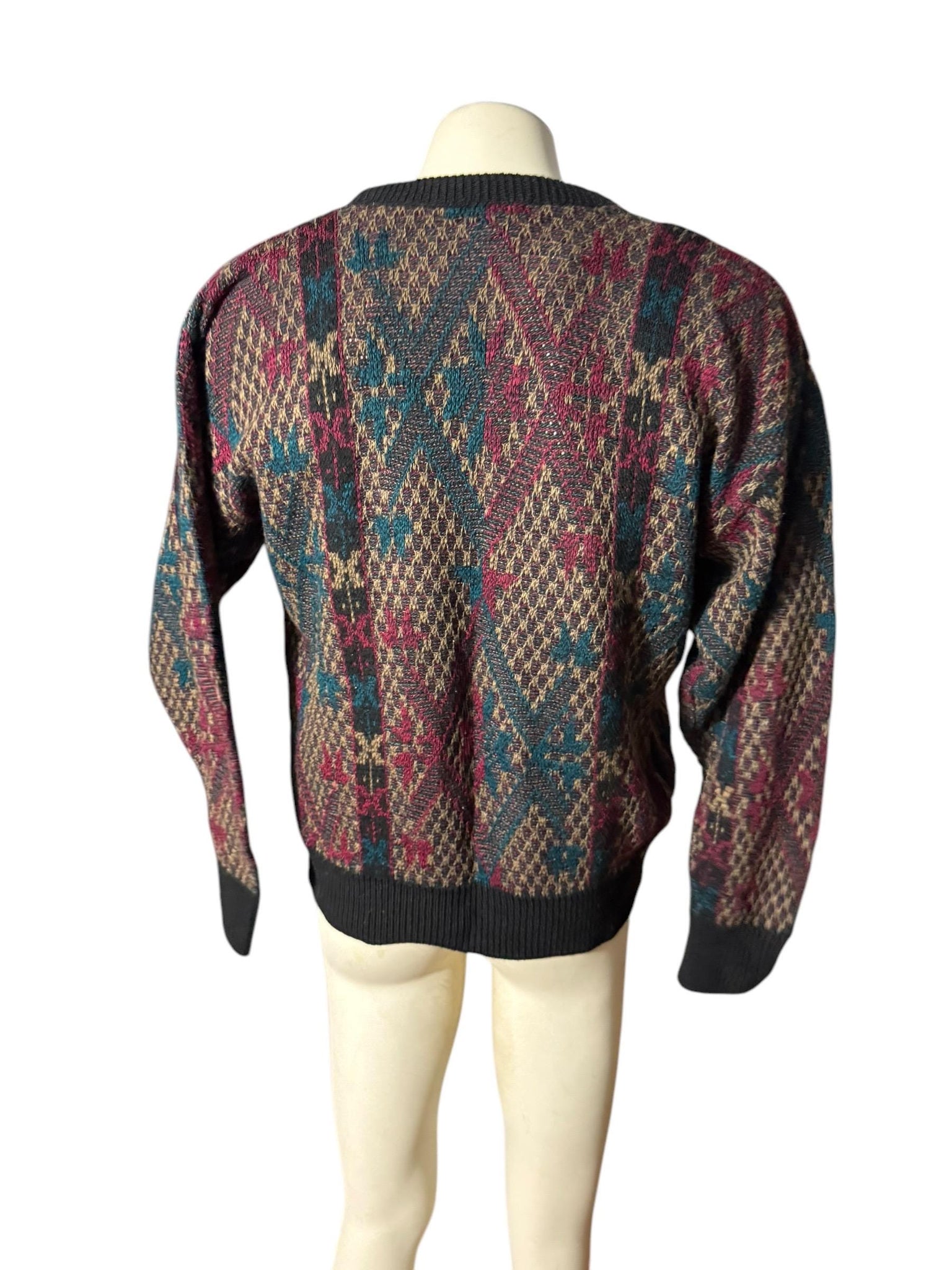 Vintage 80's men's pattern sweater M Jantzen