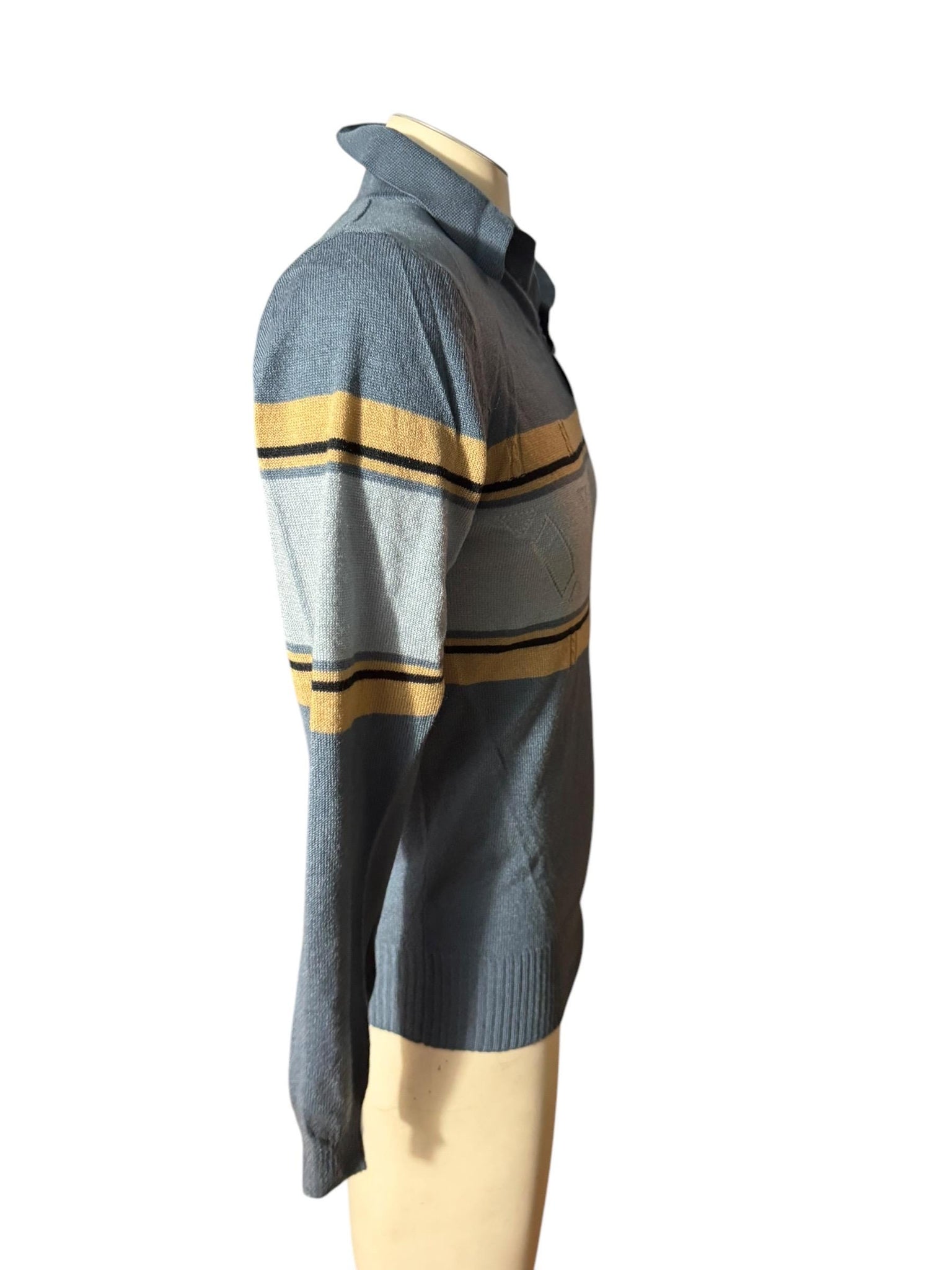 Vintage 70's men's gray striped sweater L Himalaya