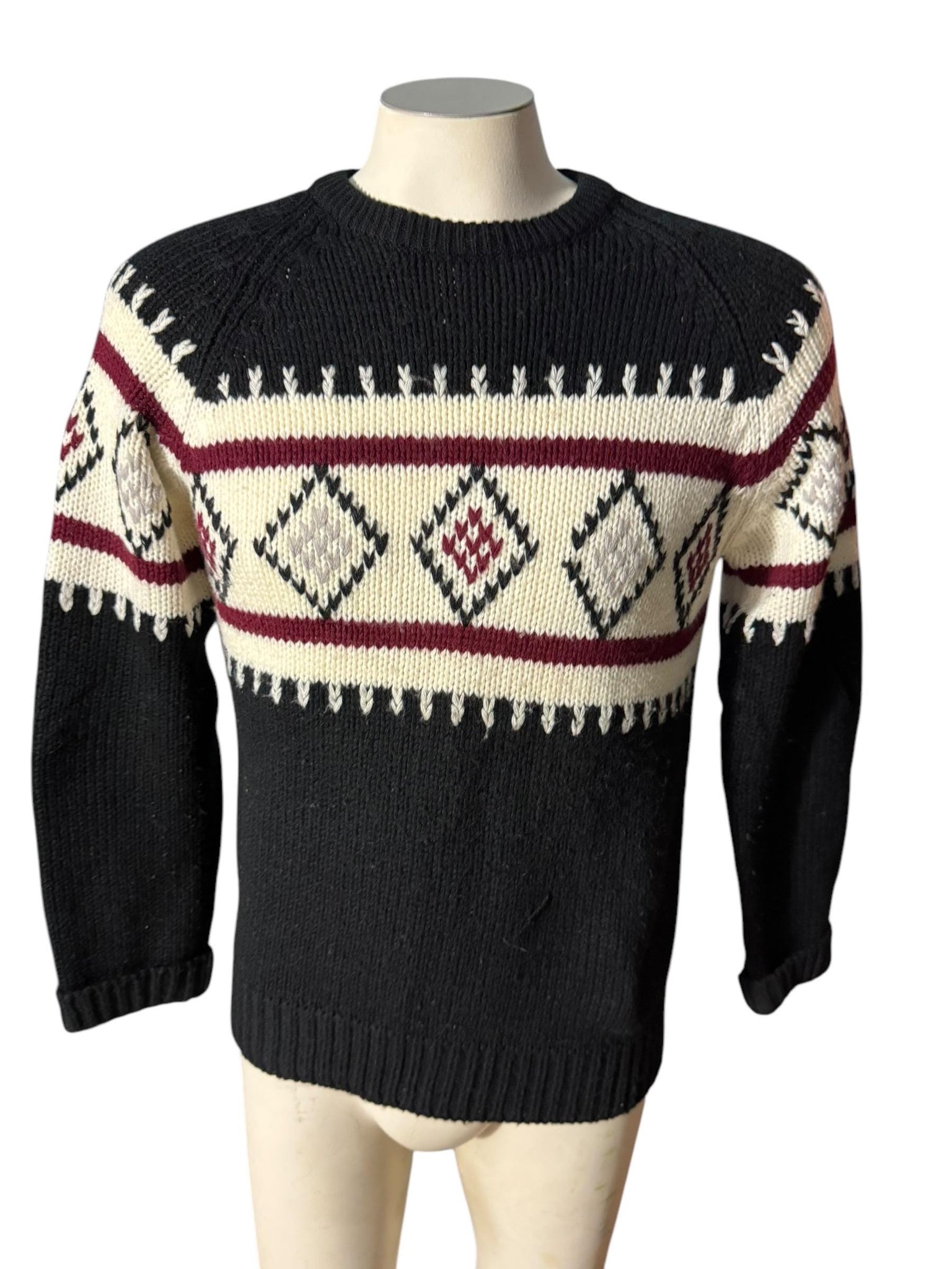 Vintage 80's men's black triangle sweater M YT Sports