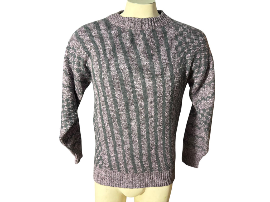 Vintage 80's men's gray & purple sweater S Le Tigre