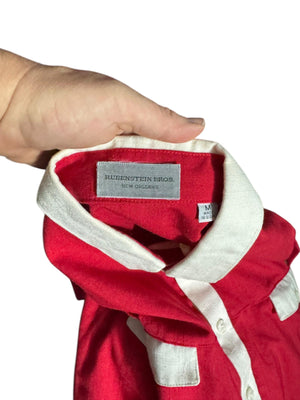 Vintage men’s 80's red dress shirt M Rubenstein Bros.