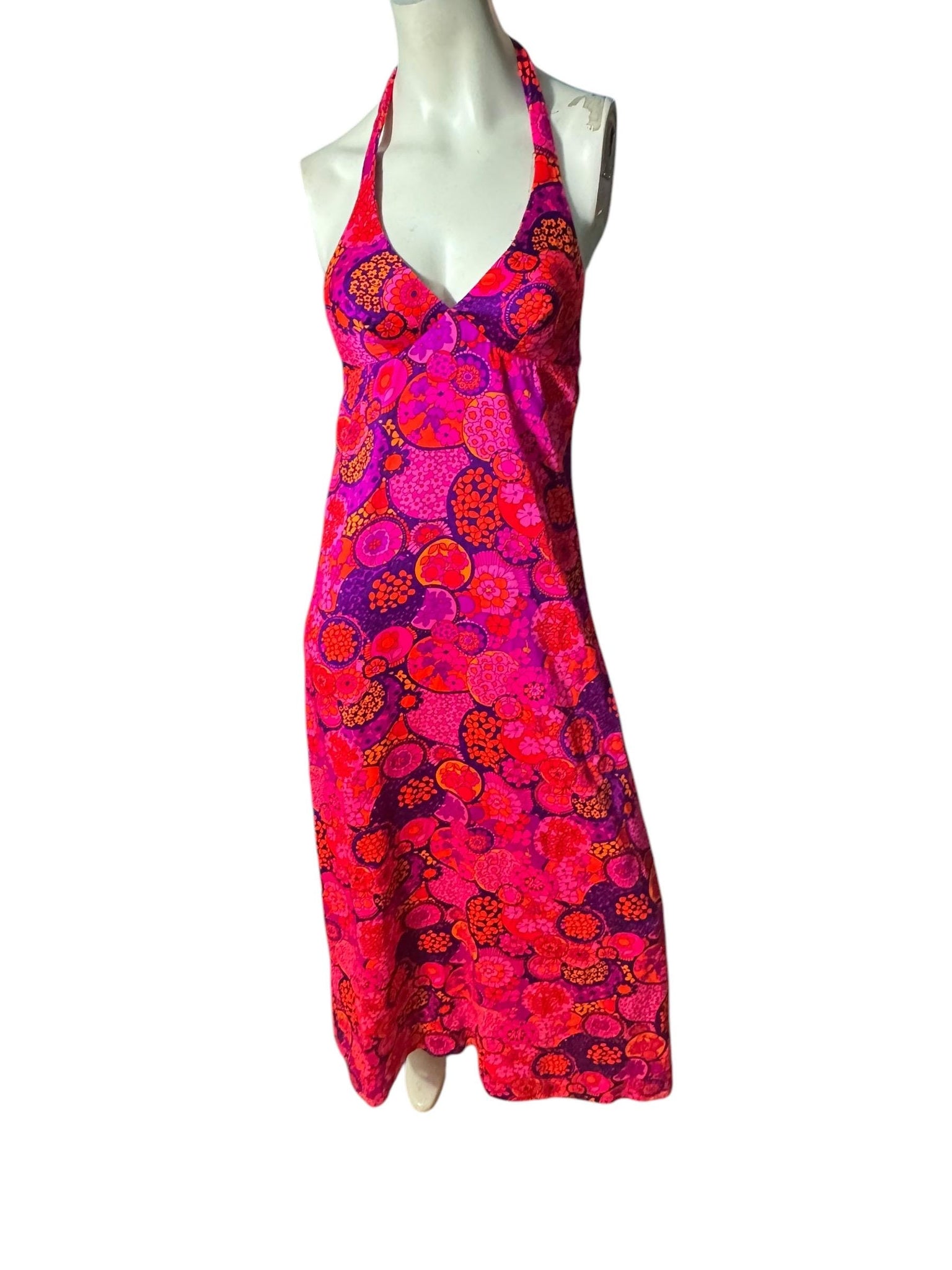 Vintage 70's halter dress maxi S High Tide