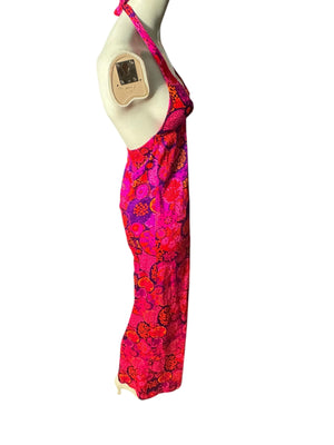 Vintage 70's halter dress maxi S High Tide