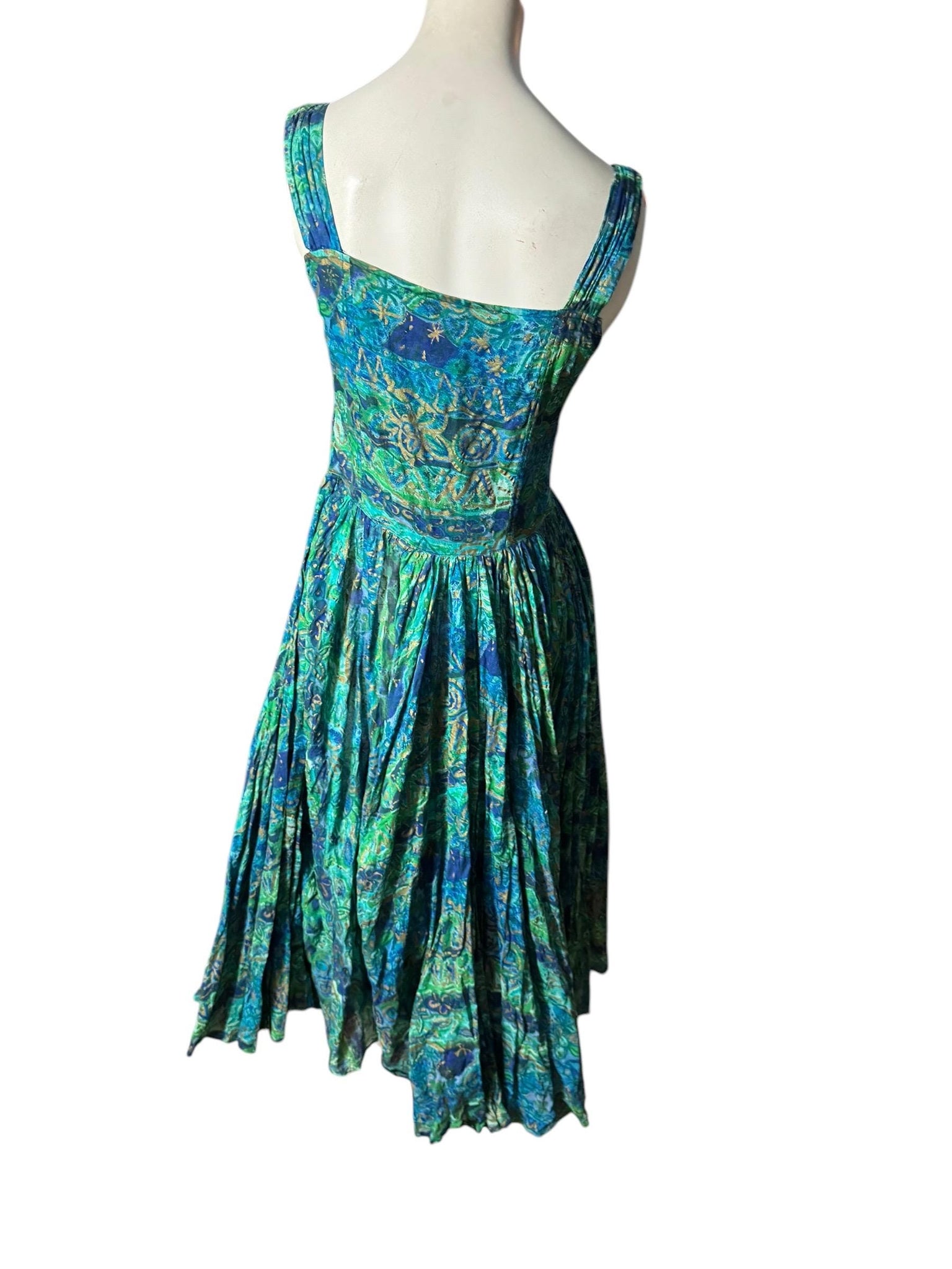 Vintage 80's cotton floral dress L Paris Sports Club