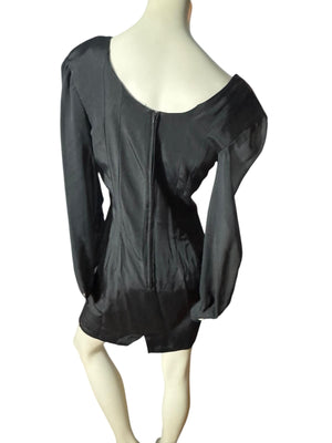 Vintage 80's black pearl mini dress M Notorious