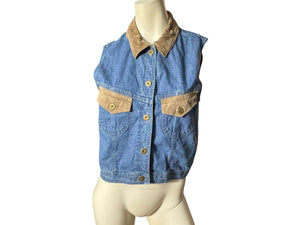 vintage 80's blue jean vest M Cherokee