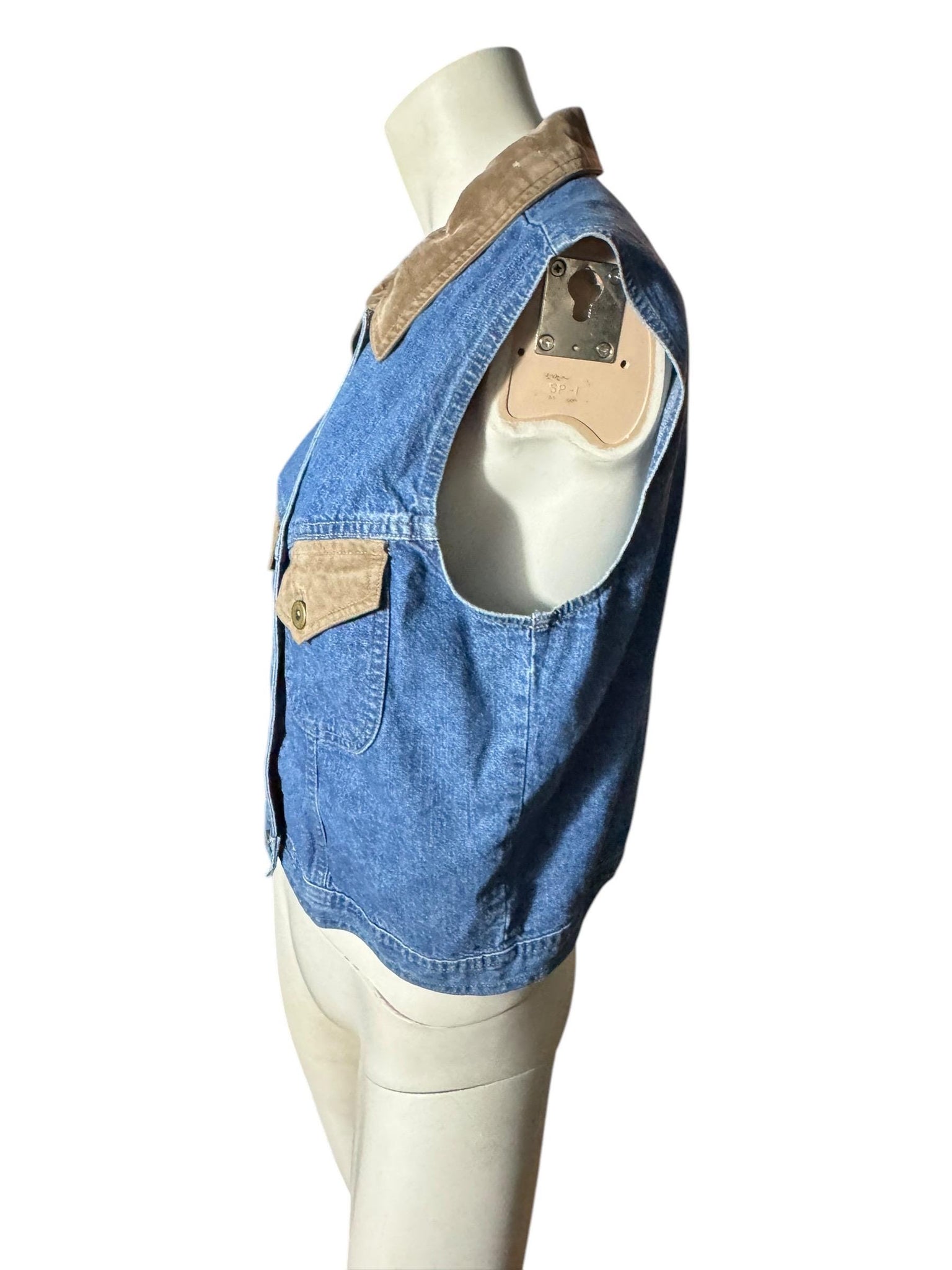 vintage 80's blue jean vest M Cherokee