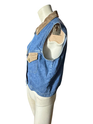 vintage 80's blue jean vest M Cherokee