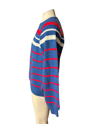 Vintage 80's men's striped sweater M Suspenders