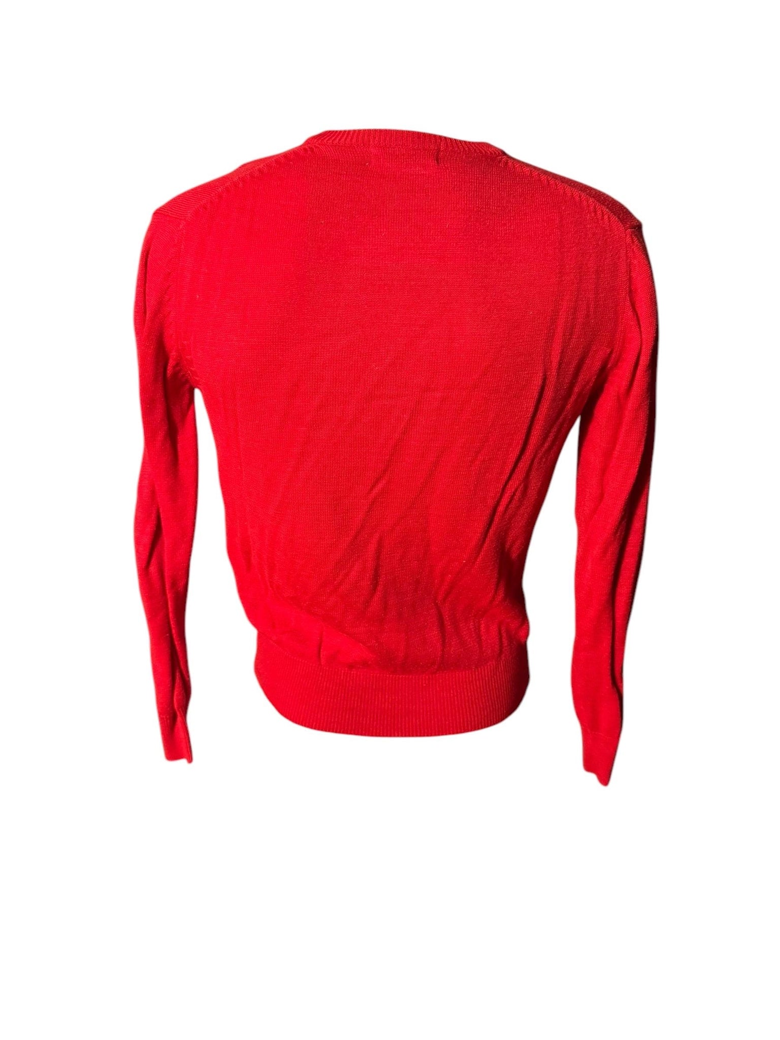 Vintage 70's men's red v neck sweater L Pebble Beach