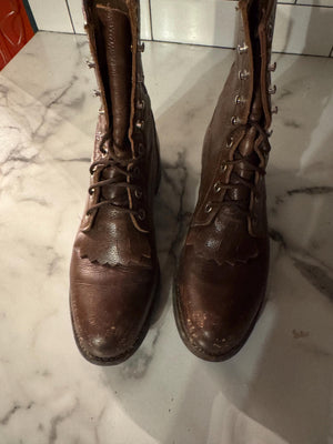 Vintage brown lace up boots Justin 6
