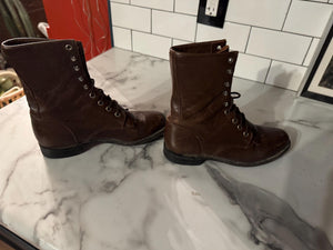 Vintage brown lace up boots Justin 6