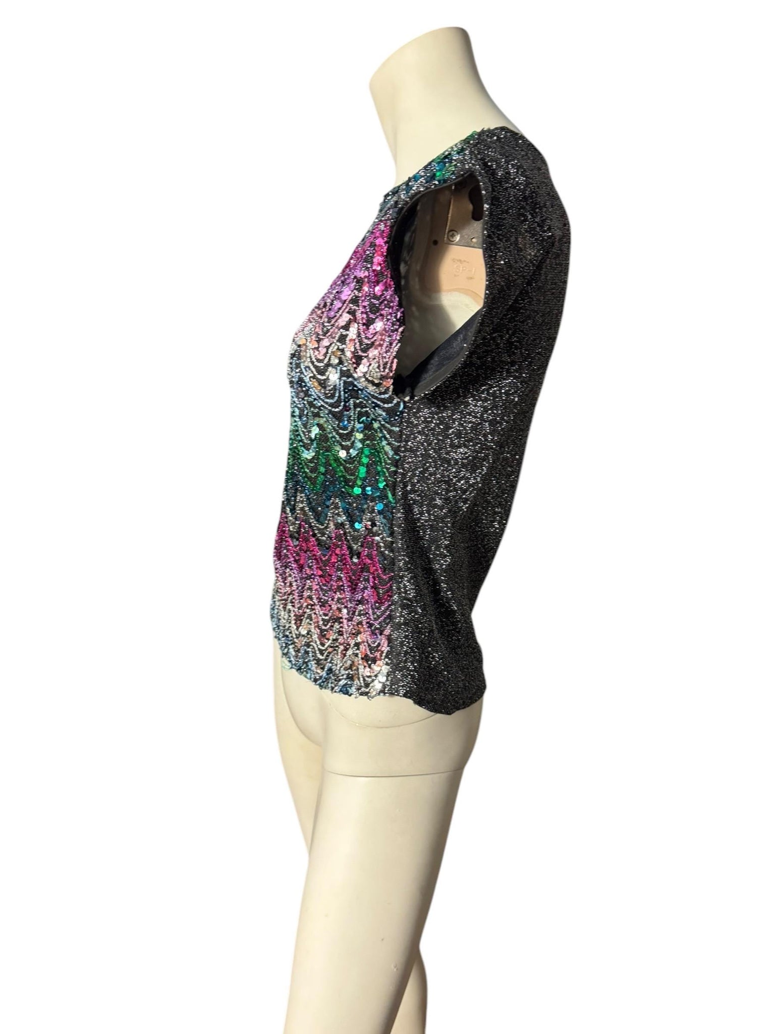 Vintage 70's sequin top shirt S Joanna