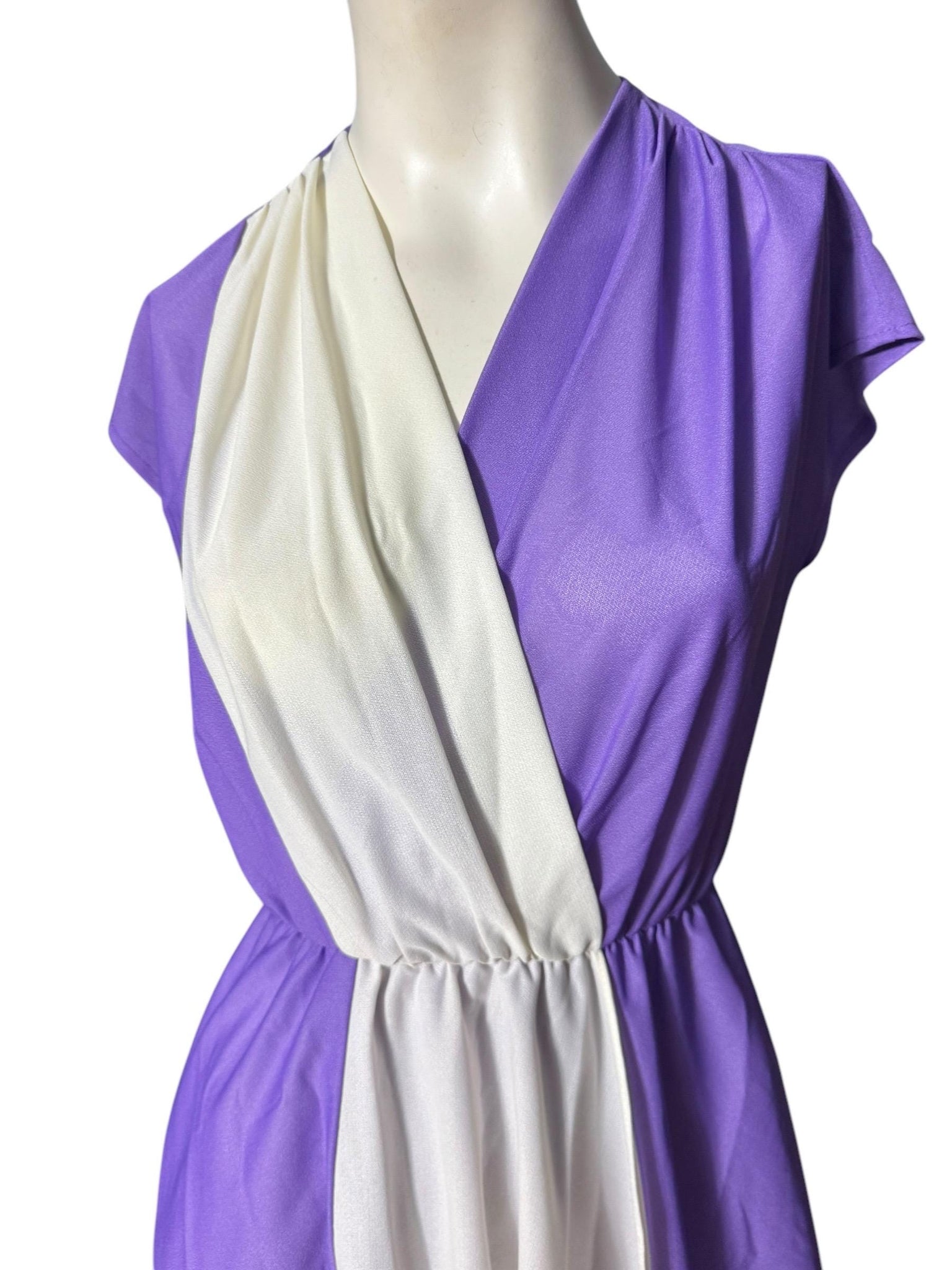 Vintage purple 70's 80's wrap style dress M