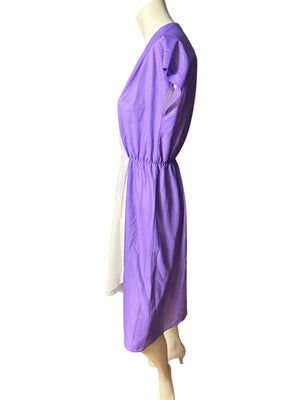 Vintage purple 70's 80's wrap style dress M