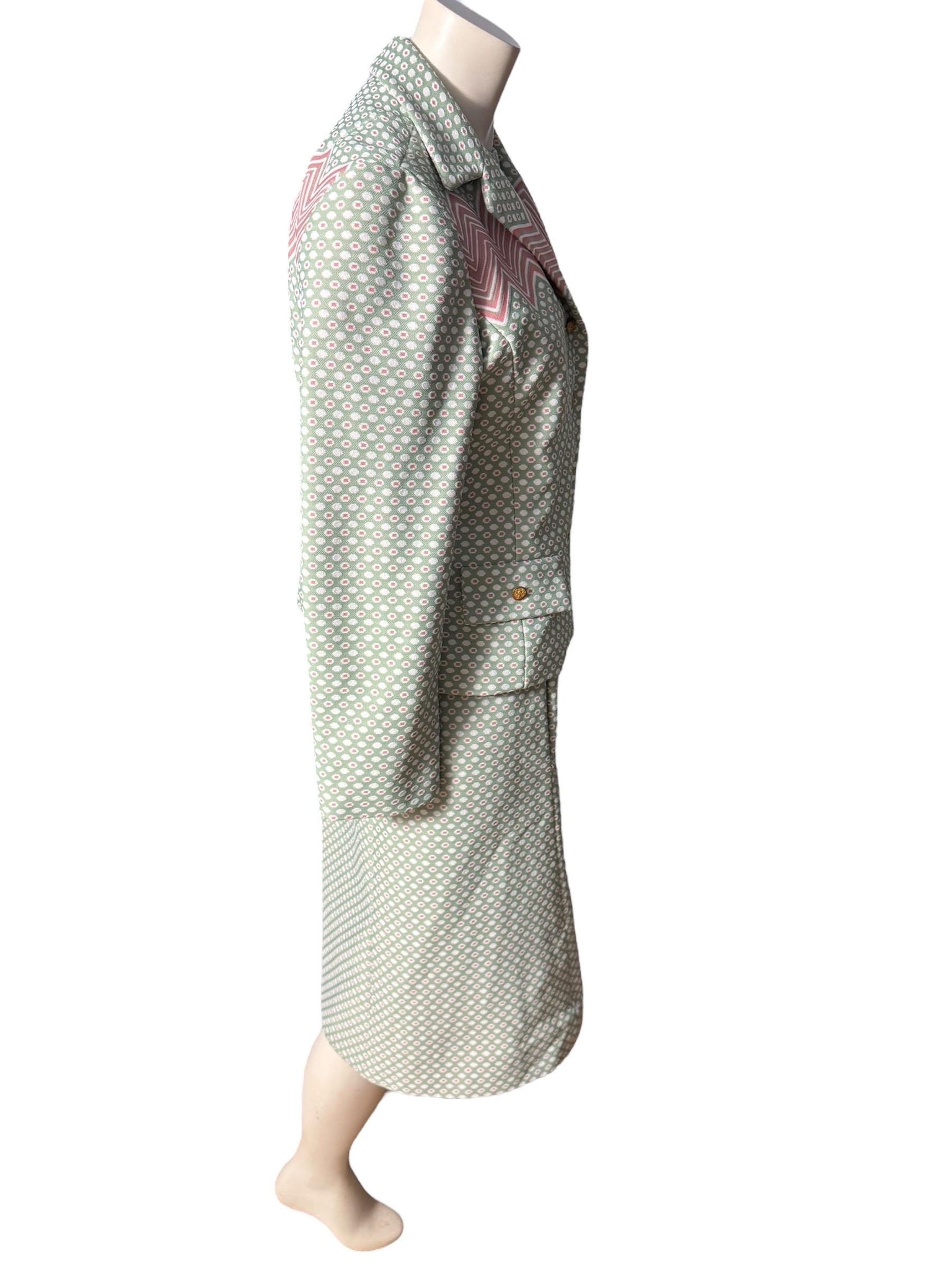 Vintage 70's green dress & jacket set L