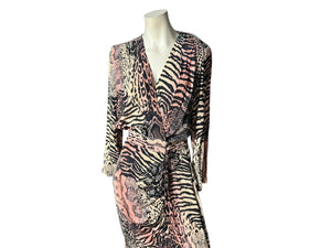 Vintage 80's rayon animal print dress 10 Barbara Barbara