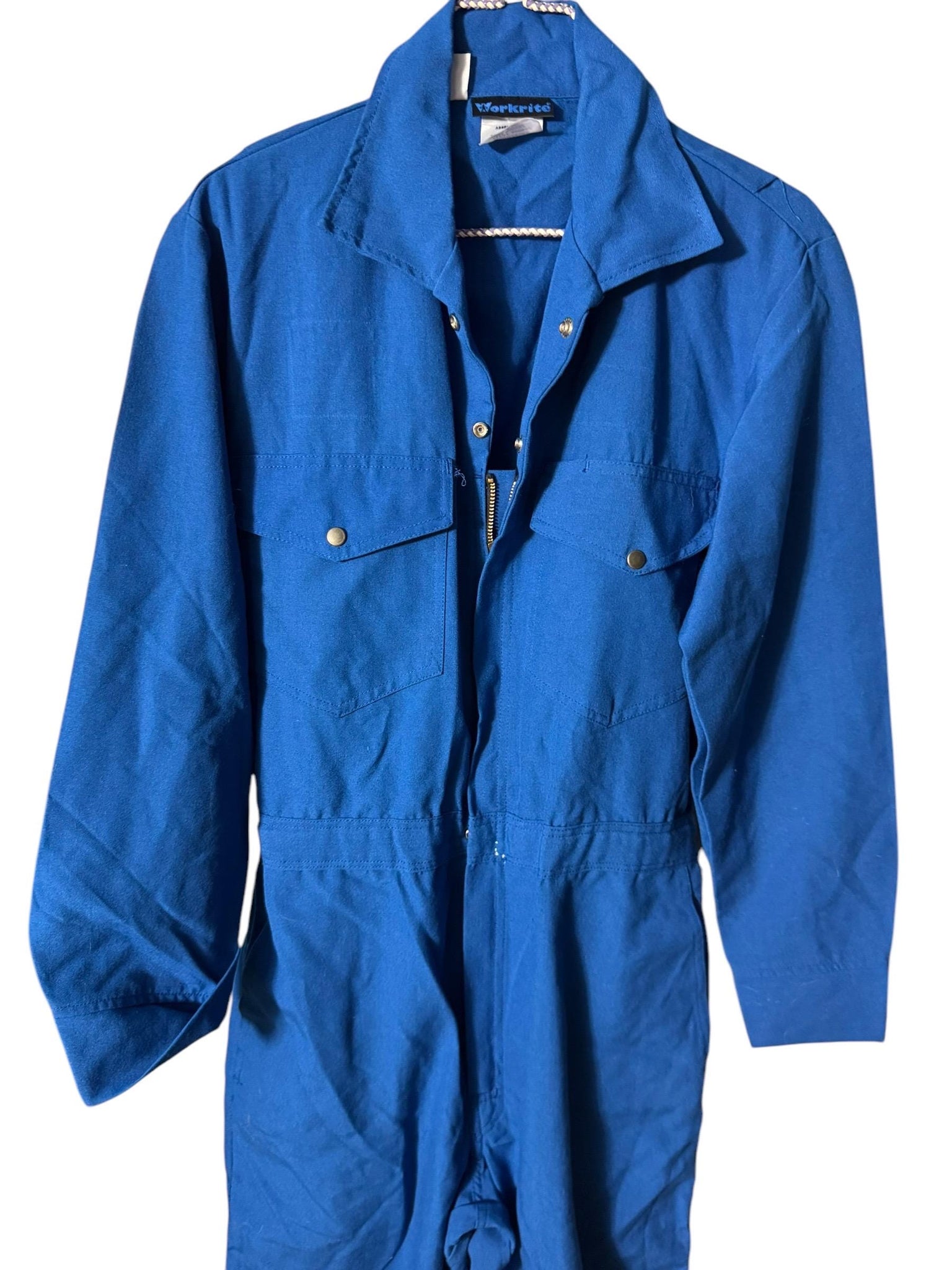 Vintage 80's blue men's coveralls jumpsuit S 36