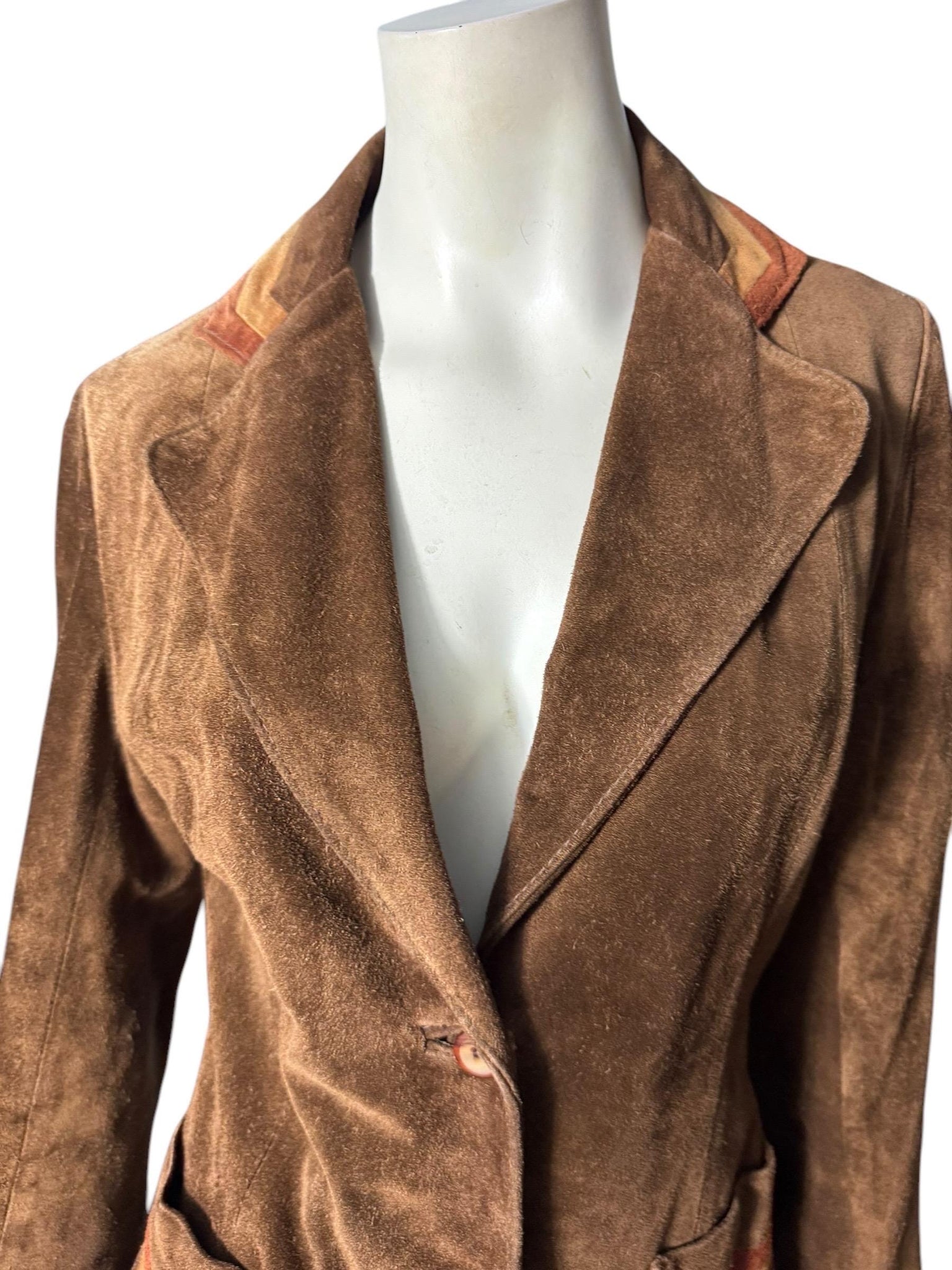 Vintage 70’s brown suede leather jacket 12 M